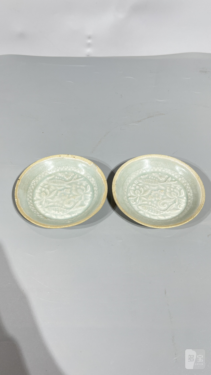 明 湖田模印花鱼纹洗
（一对） - 图2